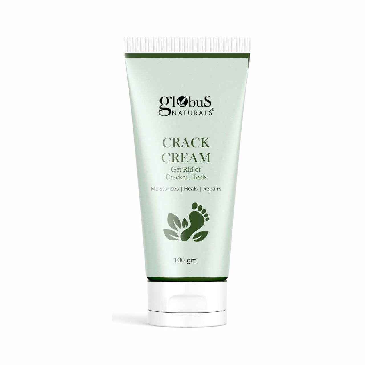 Globus Naturals Crack Cream for Dry Cracked Heels & Feet Enriched with Aloe Vera, Almond & Anantmool, Suitable For All Skin Types, 100g (pack of 1)