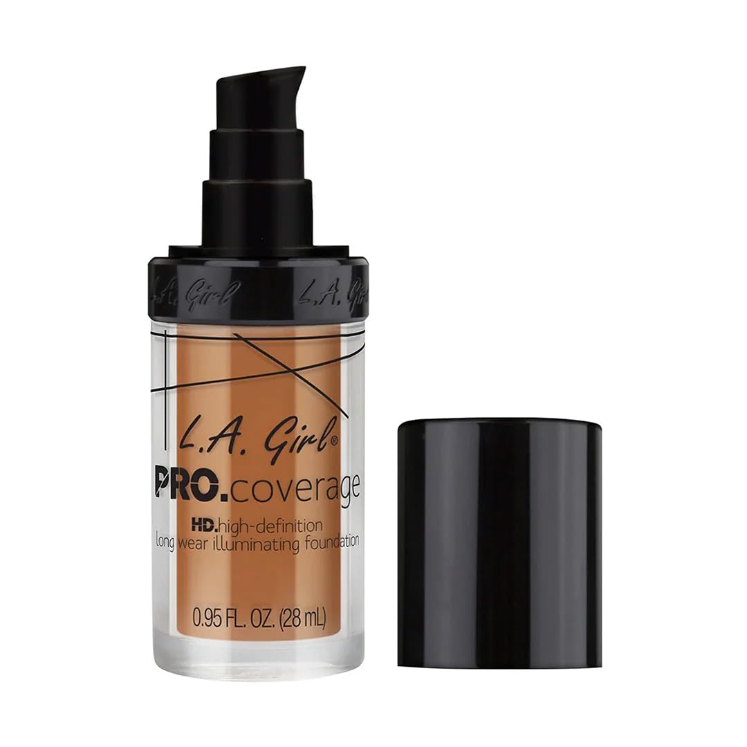 L.A GIRL-Pro Coverage Hd Matte Foundation-Warm Caramel|High Definition Foundation With Full Coverage|Lightweight Formula|Improves The Skin'S Appearance|Paraben-Free Formula|28Ml,Liquid