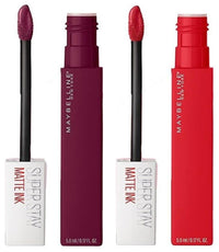 Maybelline New York Super Stay Matte Ink Liquid Lipstick, Transformer, 5g and Maybelline New York Super Stay Matte Ink Liquid Lipstick, 220 Ambitious, 5ml