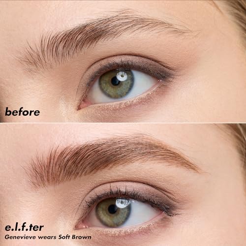 e.l.f. Holy Strokes Micro-Fine Brow Pen, for a Natural Look, Long-Lasting Eyebrow Pencil, Waterproof & Smudge-Proof, Vegan & Cruelty Free, Soft Brown