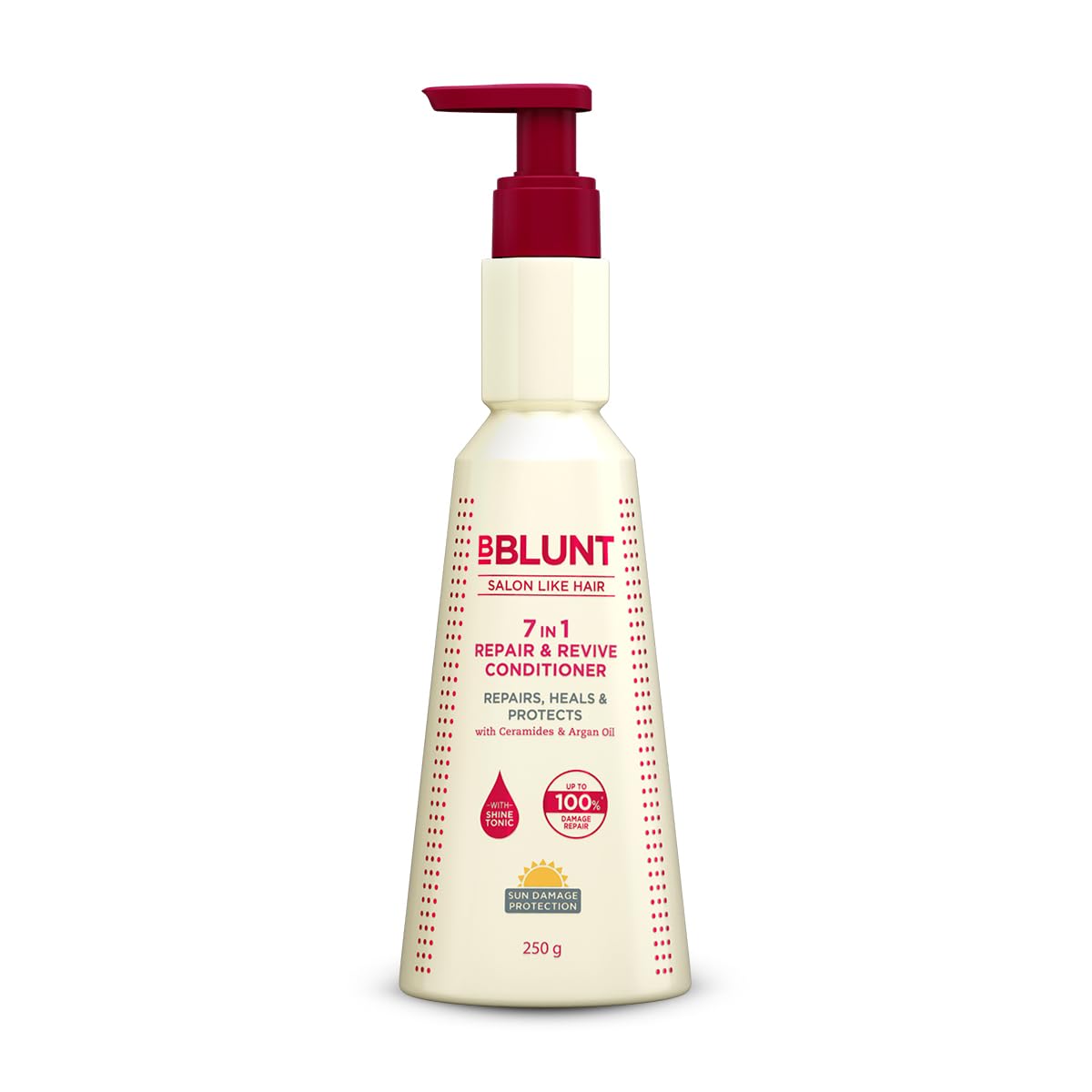 BBLUNT 7 in 1 Repair & Revive Conditioner for Upto 100% Damage Repair - 250 g | Addresses 7 Signs of Hair Damage | Enriched with Ceramides & Argan Oil