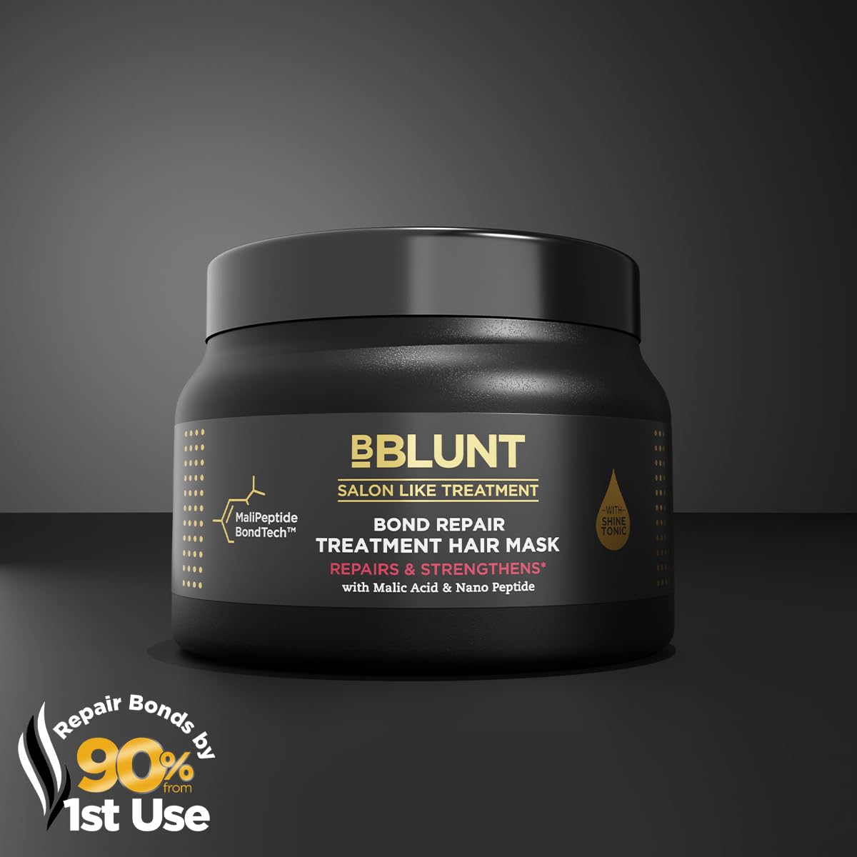 BBLUNT Bond Repair Treatment Hair Mask - 250g | Repairs Damaged Bonds by 90% in 1 Use | Powered with MaliPeptide BondTech | Recommended by Hair Experts | For Men & Women