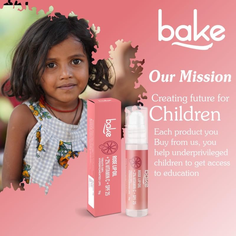 Bake Lip Oil for Shiny, Glossy, Soften Lips, Moisturizing & Nourishing-15gm (Rose, 15x1=15gm)