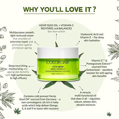 Colorbar Restoring and Balancing Moisturizer | Lightweight| Anti Aging |Green Tea | Hyaluronic Acid |Vitamin c.