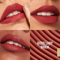 Lakmé 9to5 Liquid Lipstick, Hya Matte, with Hyaluronic Acid for hydrated lips, Boss Lady Brick 3.6gm