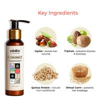 Vedix Ayurvedic Shampoo for Dry and Frizzy Hair, Vikleda Deep Conditioning Customized Sulfate Free Men Shampoo with Wheat Germ, Jojoba & Yashtimadhu, 100 ml