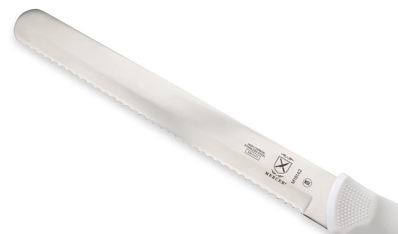 Mercer Culinary Ultimate White 10" Wavy Edge Slicer Knife Slicer Wavy Edge 10" Slicer Knife (Wavy Edge)