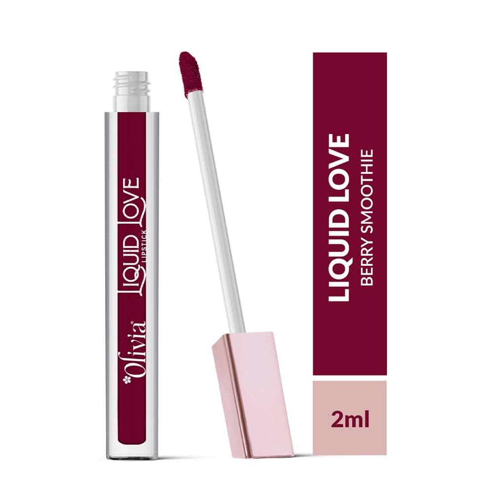 Oliva Liquid Lipstick, 12HR Long-lasting Matte Lipstick, Non Transfer, High Coverage, Water & Smudge Proof, Light Weight & Cruelty-Free - 2ml (Berry Smoothie 11)