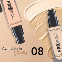 MARY JO K Full Coverage Foundation 03 – Buildable, Long-Wear & Natural Finish – Suitable for All Skin Types – Matte Cream Foundation with Pump – 30ml