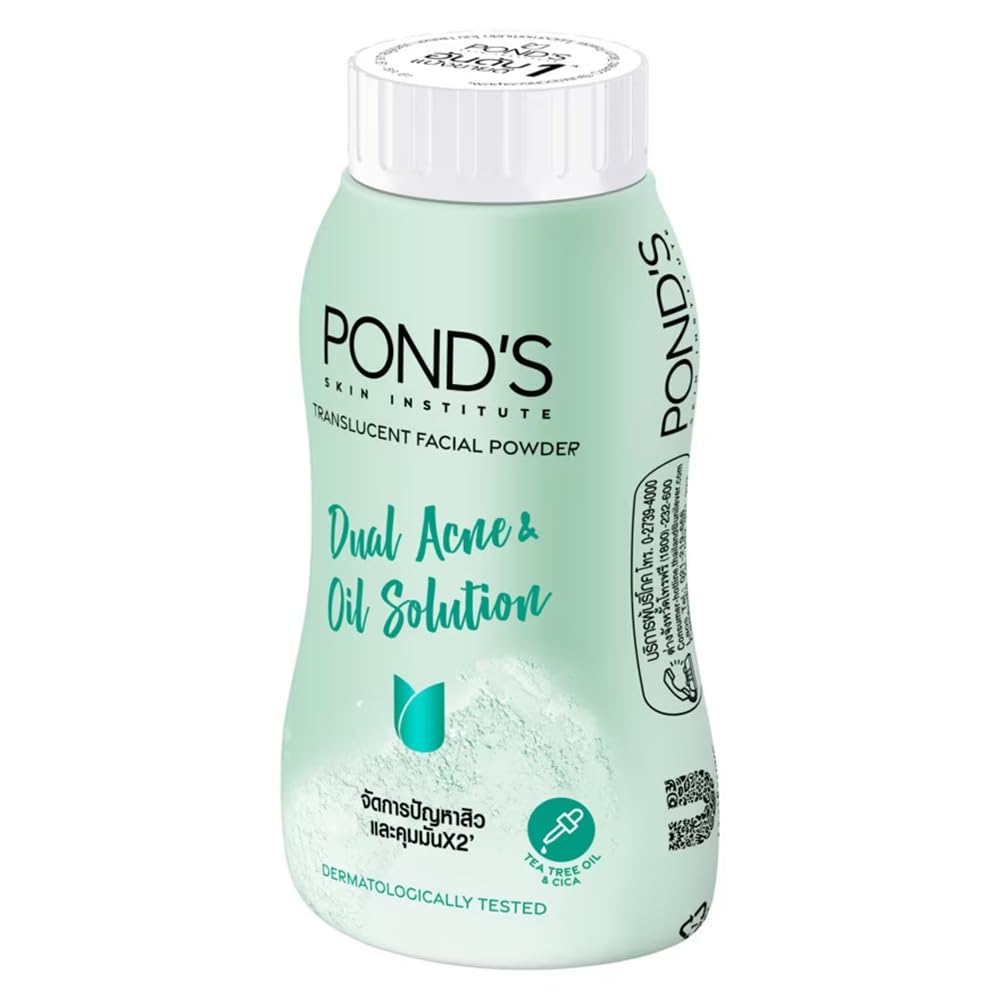 POND'S Dual Acne & Oil Solution Ultra Matte Facial Powder 50 gm (Tea Tree Oil, CICA)