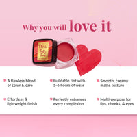 Olivia Tints & Tones for Lip, Cheek & Eye | Pink Lip & Cheek Tint (Pinkish Whisper - 03) | Easy to Blend, Long-lasting with Soft Creamy Finish | Parabens Free, No Harmful Colours or Preservatives | 5g