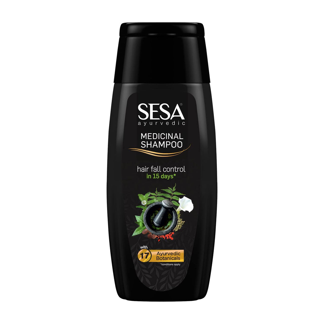 Sesa Ayurvedic Medicinal Shampoo Hairfall Control Anti Dandruff Shampoo Infused with 15 Ayurvedic Herbs Smooth & Shiny Hair For Men & Women (200 ml)