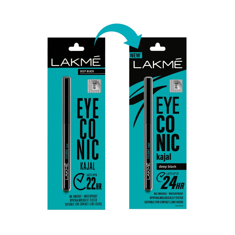 Lakmé Eyeconic Matte Kajal Pencil & Face It Compact, Black