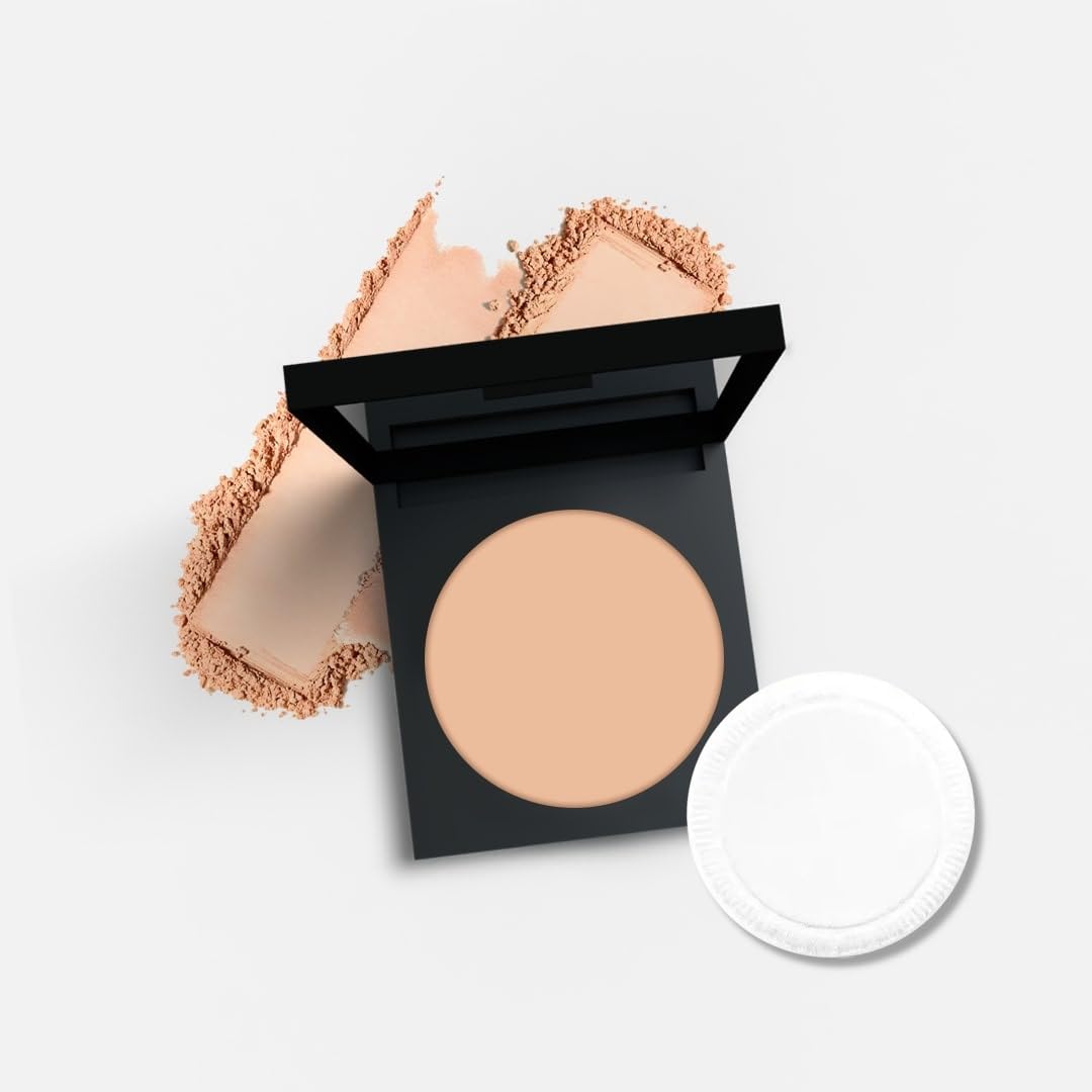 SOKU Wake Up to Make Up Matte Compact Powder with SPF, Castor Oil & Niacinamide | Lightweight & Shine Control | Long Lasting | Conceals Imperfections | Even Tone Complexion| Face Powder (Sea Shell 01) - 9 g