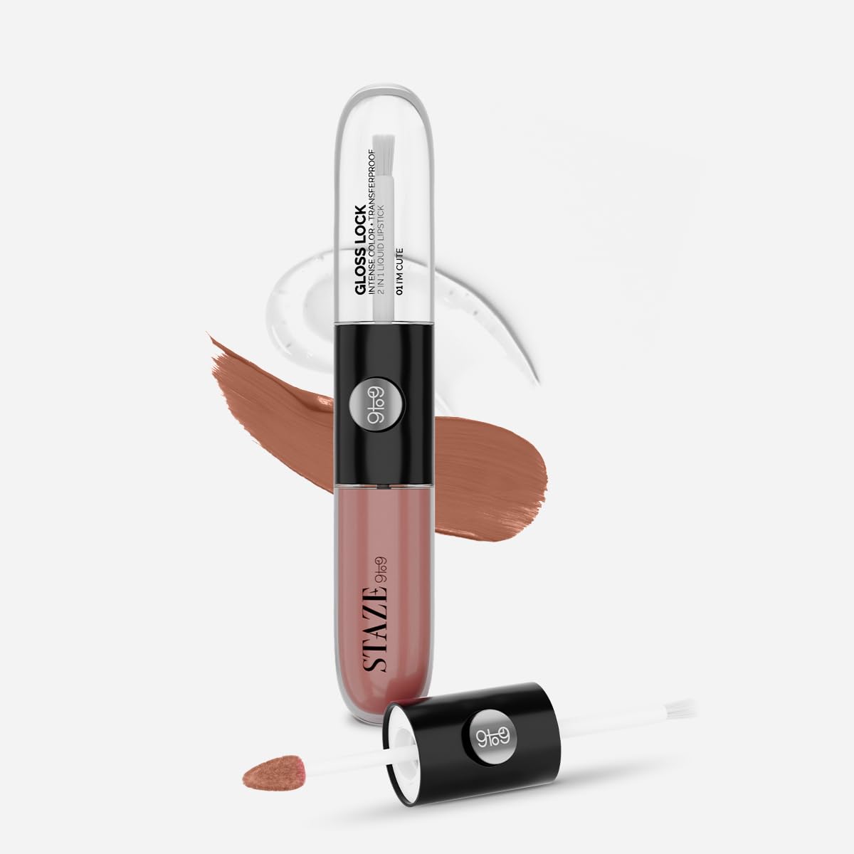 Staze 9to9 Gloss Lock 2-in-1 Liquid Lipstick | Lip Gloss For Long-lasting Fuller & Pump-up pigmented Lipstick | Transfer-proof & 12hrs long stay with Intense Color Payof f | Lightweight & Comfortable | 04 I'M Shy | 7g