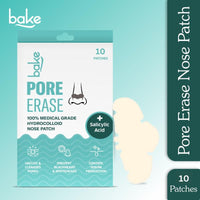 BAKE 2% Salicylic Acid Nose Strips for Pore Cleansing & Blackheads Removal | Hydrocolloid Nose Strips for Control Sebum Production (10 Strips)