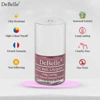 DeBelle Gel Glossy Finish Nail Polish Pretty Petunia (Rust Mauve) 8 Ml - Enriched With Natural Seaweed Extract, Cruelty Free, Toxic Free