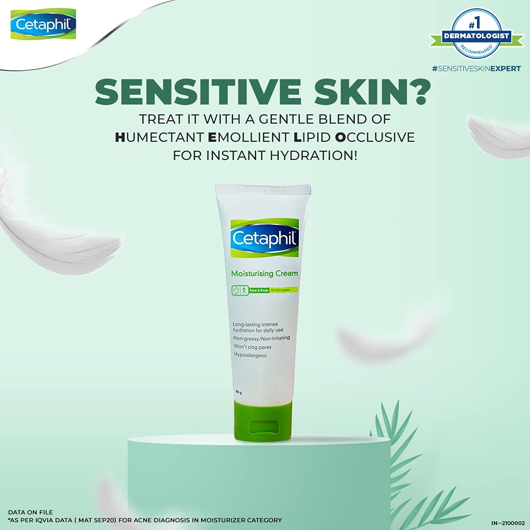 Cetaphil Daily Advance Ultra Hydrating Lotion for Dry/Sensitive Skin, Long Lasting Moisturizer for Face & Body, Multi, 100 g & Cetaphil Moisturising Cream for Face & Body, Dry to very dry skin, 80 gm