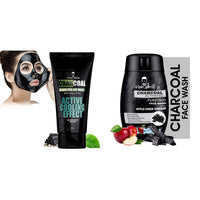UrbanGabru Charcoal Peel Off Mask, 120g & UrbanGabru Charcoal Face Wash with Apple Cider Vinegar for Pimple/Acne control and clear Glowing Ski
