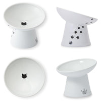 Necoichi Extra Wide Raised Cat Food Bowl, Elevated, Prevent Neck & Whisker Fatigue, Dishwasher and Microwave Safe, No.1 Seller in Japan! (Cat, Extra Wide Tilted)