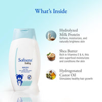 Softsens Baby TEAR FREE Baby Wash with natural milk cream & shea butter (200ml x Pack of 2)