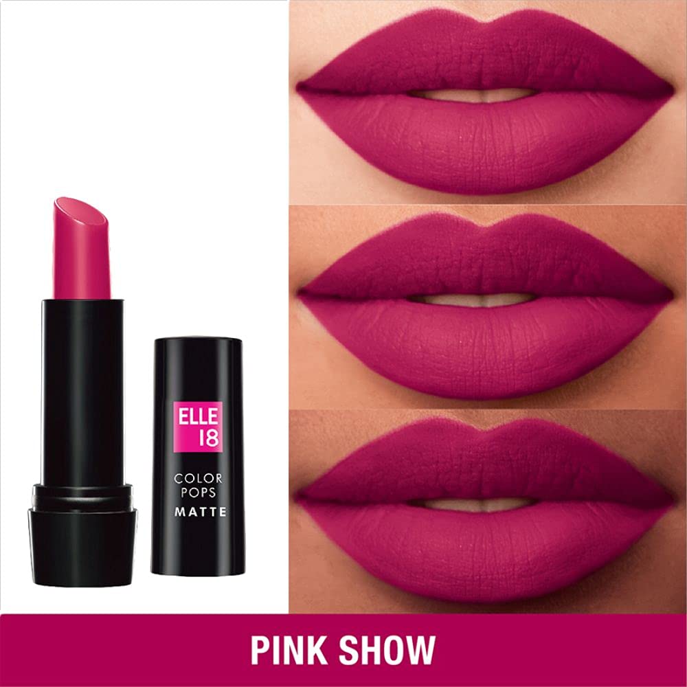 Elle 18 Color Pop Matte Lip Color, P24, Pink Show, 4.3G & Color Pop Matte Lip Color, P31, Rose Day, 4.3G