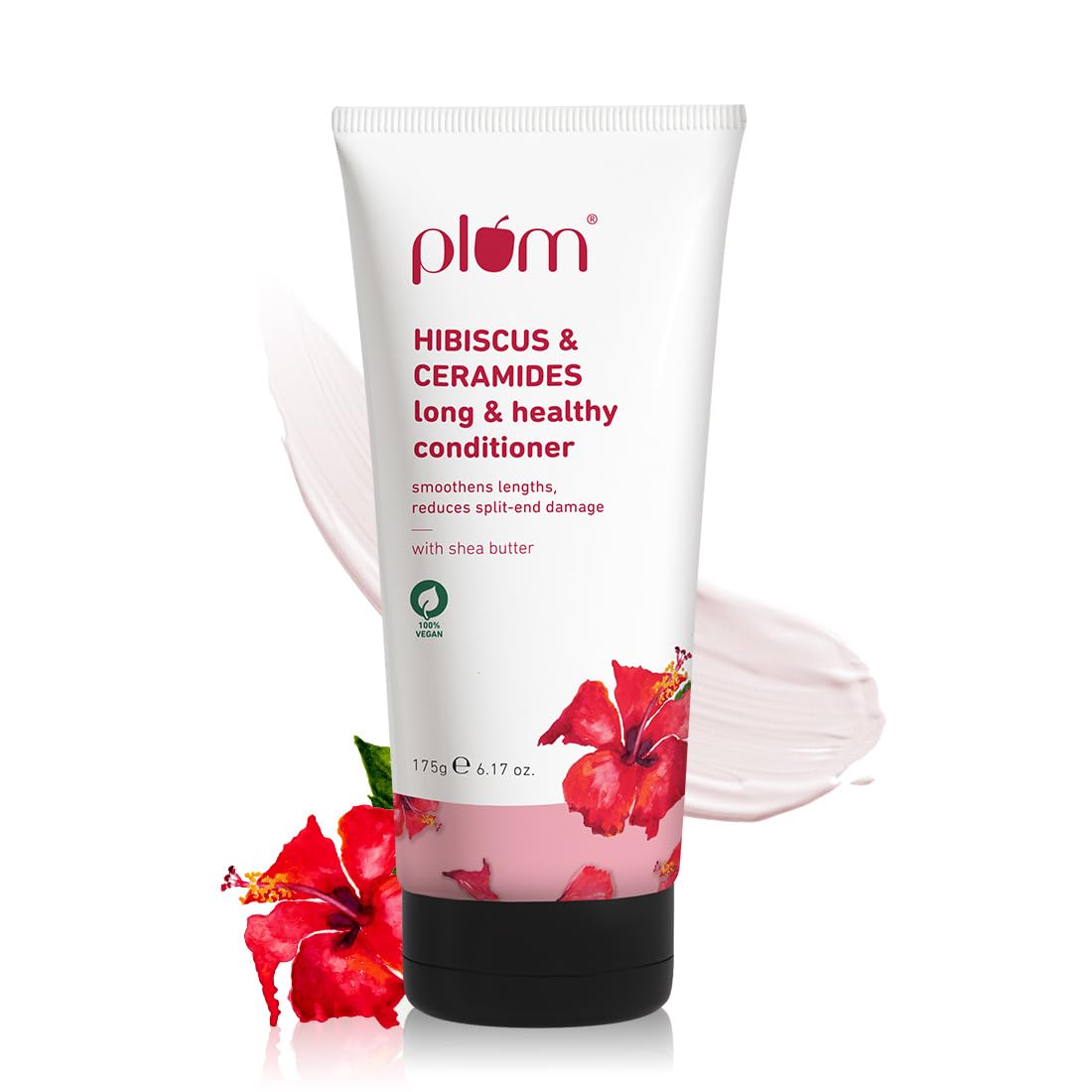Plum Hibiscus & Ceramides Long & Healthy Shampoo and Conditioner - Contains hibiscus extracts, ceramides