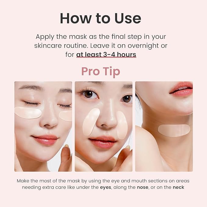Bio Collagen Face Mask Korean Face Mask for Glass Skin Overnight Sheet Mask For Deep Hydration, Pore minizmizing, Pigmentation, Pigmentation, Face Tightening, Glowing Skin Mask