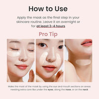 Bio Collagen Face Mask Korean Face Mask for Glass Skin Overnight Sheet Mask For Deep Hydration, Pore minizmizing, Pigmentation, Pigmentation, Face Tightening, Glowing Skin Mask