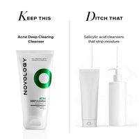 Novology Acne Deep Clearing Cleanser with Thymol+Terpineol| Face Wash for Acne,Whiteheads,Blackheads| Gentle, Non-Drying Formula, Suitable for Sensitive skin| 150ml