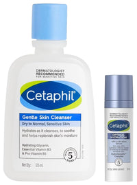 Cetaphil Optimal Hydration Lightweight Serum 30 ml Fast absorbing Hyaluronic Acid Blue Daisy extract Vitamin B5 for Skin Cleanser for 125 ml Hydrating with Niacinamide Vitamin B5