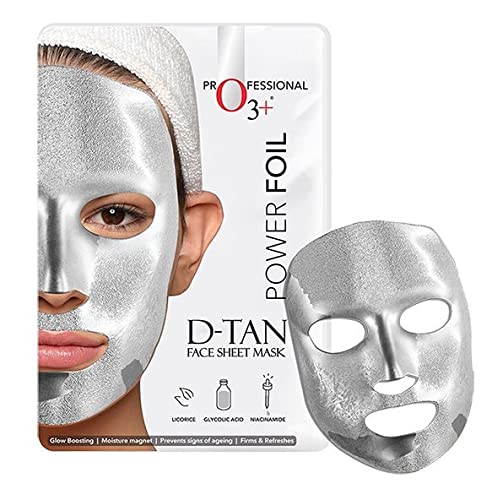 O3+ Power Foil D-Tan Face sheet mask for Skin Brightening Face Mask 20 ml & O3+ Facialist Radiant Face Sheet Mask (30g) Combo