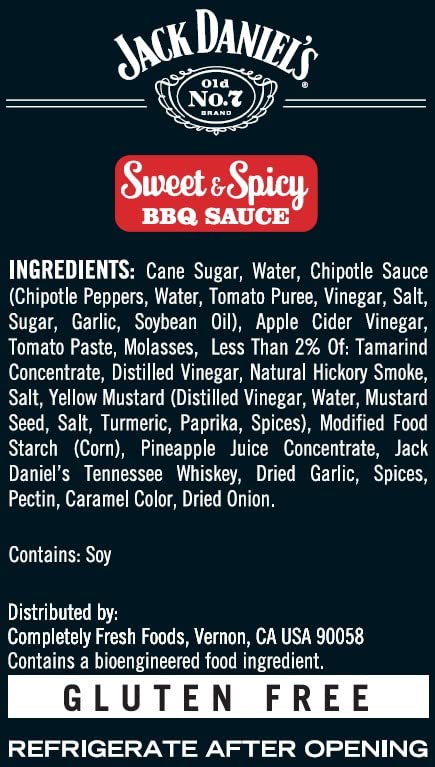 Jack Daniel's  Old No. 7 Sweet & Spicy BBQ Sauce – Authentic Small Batch Jack Daniel’s BBQ Sauce – Preservative Free – 19.5 oz