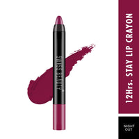 Swiss Beauty 12 Hrs. Stay Matte Lip Crayon, Night Out, 3g - Long Lasting, Waterproof, Super Stay, Matte Finish Lip Crayon, Long Wear, Crayon Lipstick