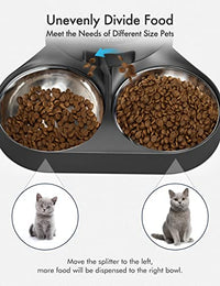 PETLIBRO Pet Food Splitter with Stainless Steel Bowls, Automatic Cat Feeder Bowls for Two Cats or Dogs, Suitable for PETLIBRO Automatic Cat Feeder PLAF005, PLAF006, PLAF103, PLAF203