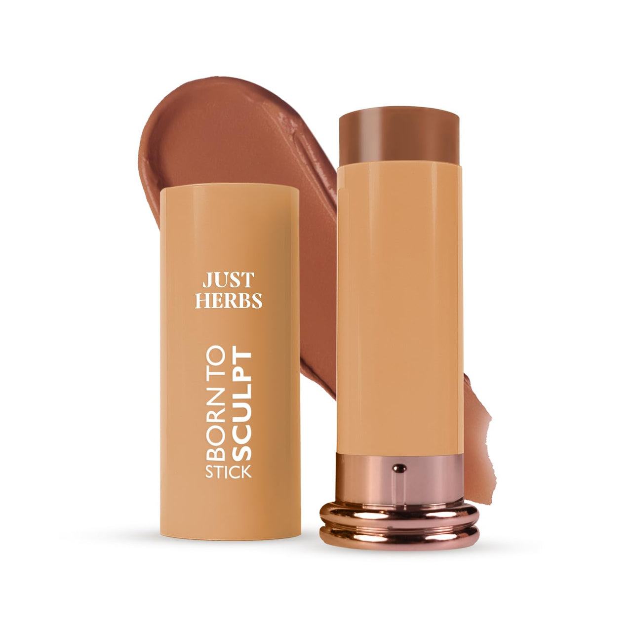 Just Herbs Super Hydrating Born To Sculpt Long Stay Bronzer Stick with Shea Butter | Richly Pigmented | Defines and Uplift Appearance | Matte Finish | All Skin Types for Women 14g (Latte)