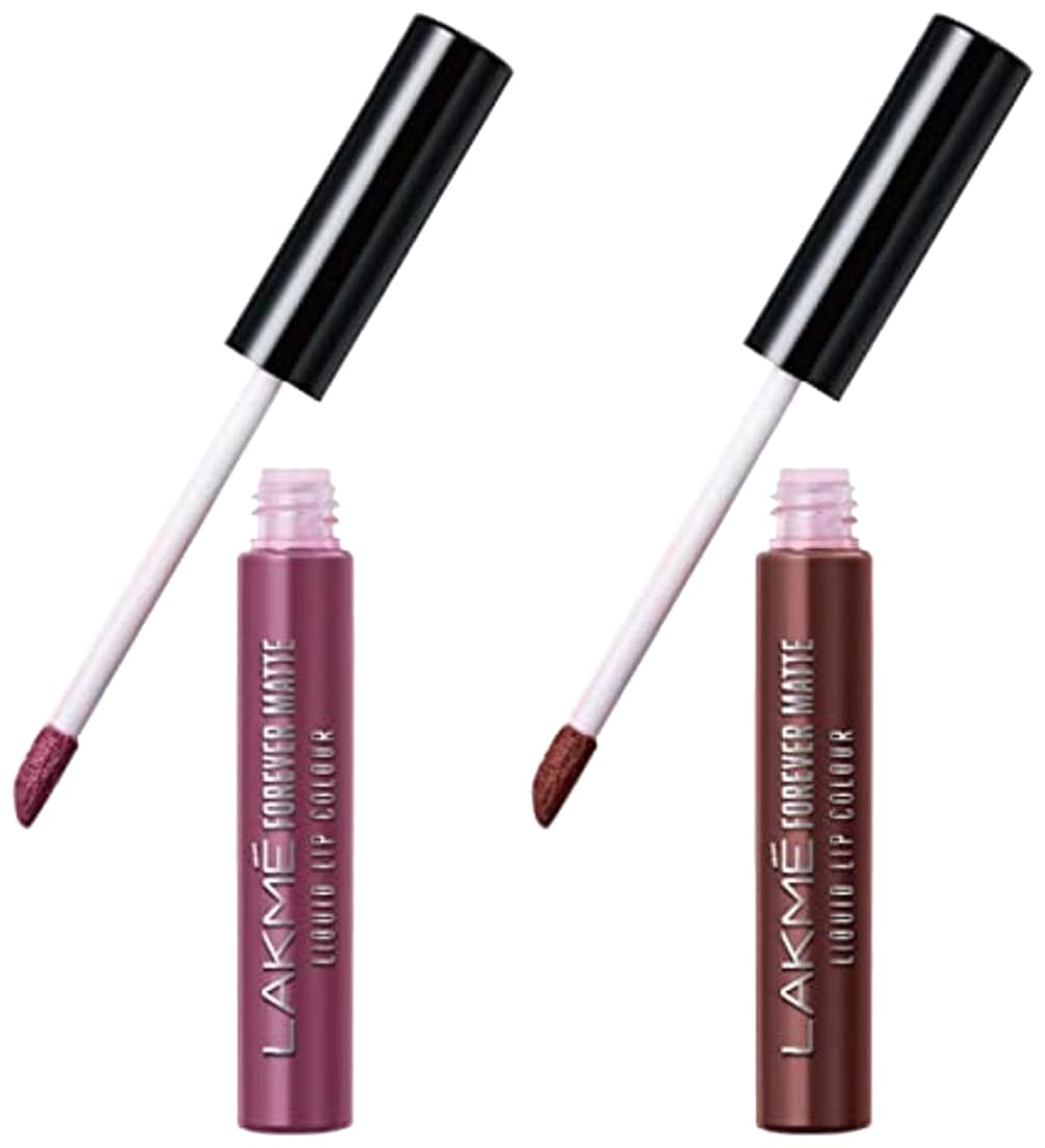 Lakmé Forever Matte Liquid Lip Colour, Mauve Fling, 5.6 ml & Lakmé Forever Matte Liquid Lip Colour, Brown Espresso, 5.6 ml