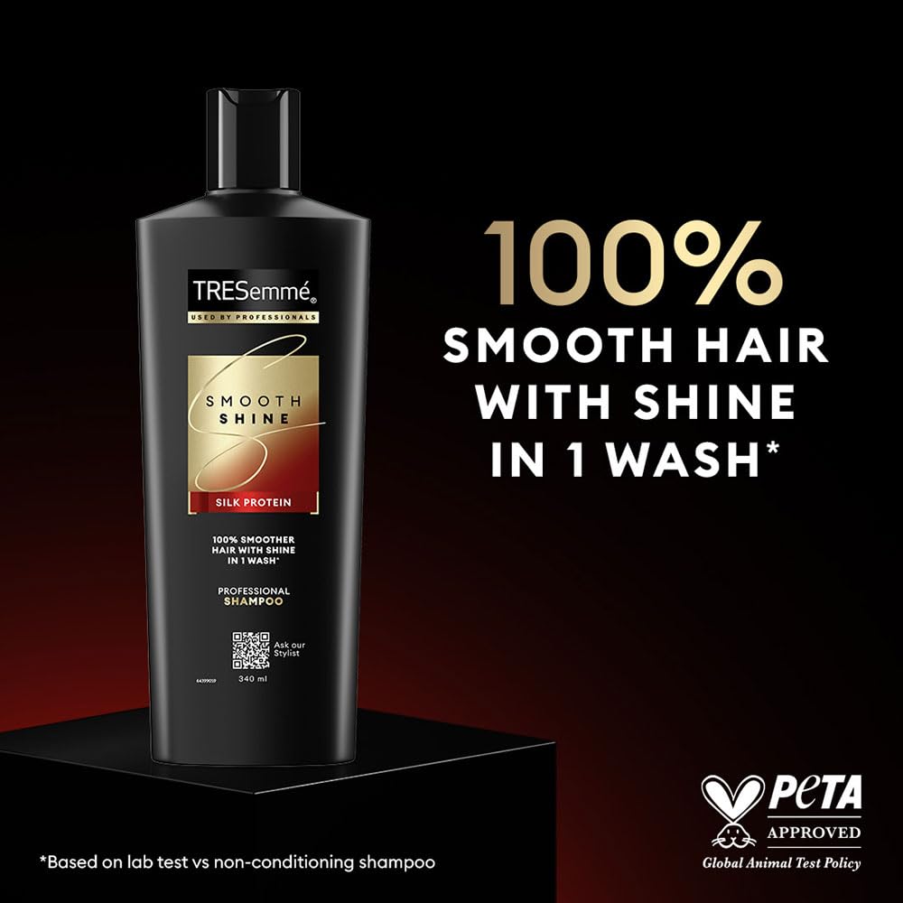 TRESemme Smooth & Shine Shampoo 580 ml, With Biotin & Silk Proteins For Silky Smooth Hair - Moisturises Dry & Frizzy Hair, For Men & Women