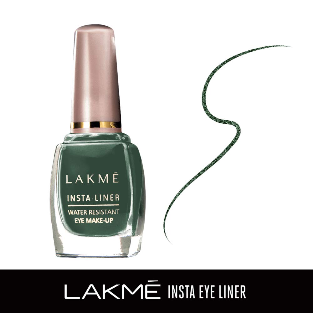 Lakmé Insta Liquid Eye Liner Matte Finish, Green, 9ml & Insta Eye Liner Matte Finish, Black, Water Resistant, Long-Lasting, 9ml