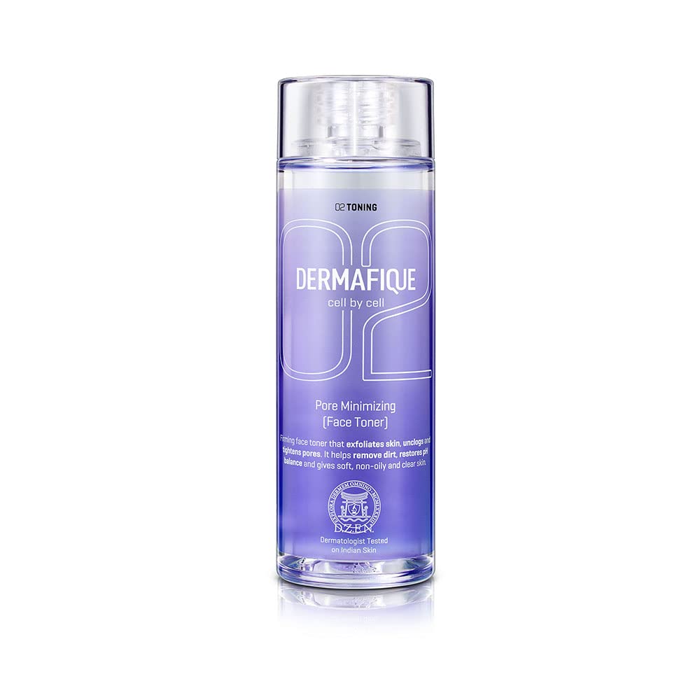 Dermafique Pore Minimizing Face Toner – 150ml, Toner for Oily Skin, Enriched with Glycolic Acid and Niacinamide, Skin Toner that Tighten Pores & Exfoliates Skin | Dermatologist Tested