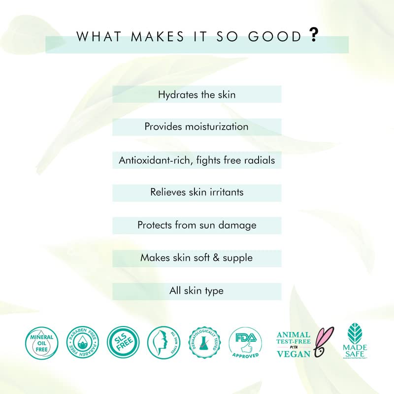 mCaffeine Green Tea Hydrating Face Serum for Glowing Skin with Vitamin C & Hyaluronic Acid | Reduces Dark Spots, Pigmentation & Prevents Sun Damage | For Men & Women | 72 Hrs Hydration | 40ml