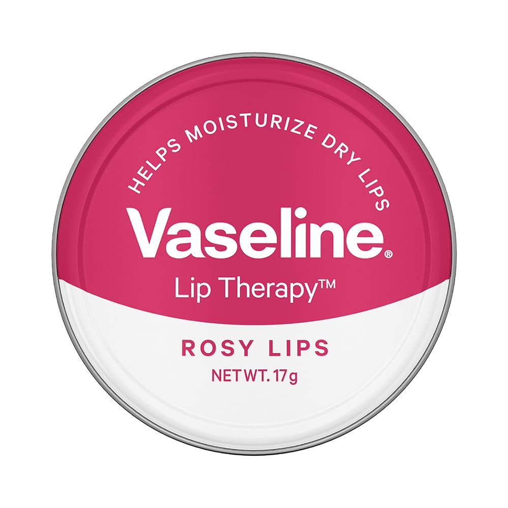 Vaseline Lip Tins Rosy Lips, 17 g | Provides Hydration, Sheer Pink Tint & Glossy Shine