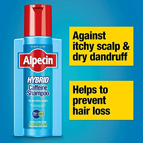 Alpecin Hybrid Shampoo 250ml | Natural Hair Growth Shampoo for Sensitive and Dry Scalps | Energizer for Strong Hair | Hair Care for Men