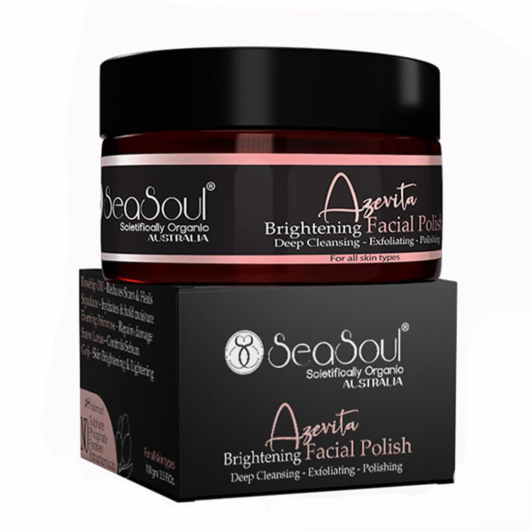 SeaSoul Facial Scrub Face Polish for Skin Brightening, Deep Cleansing, Exfoliating & Sebum Control Enriched with Rosehip, Goji Berries & Evening Primrose Ideal for Women & Men (100 g)