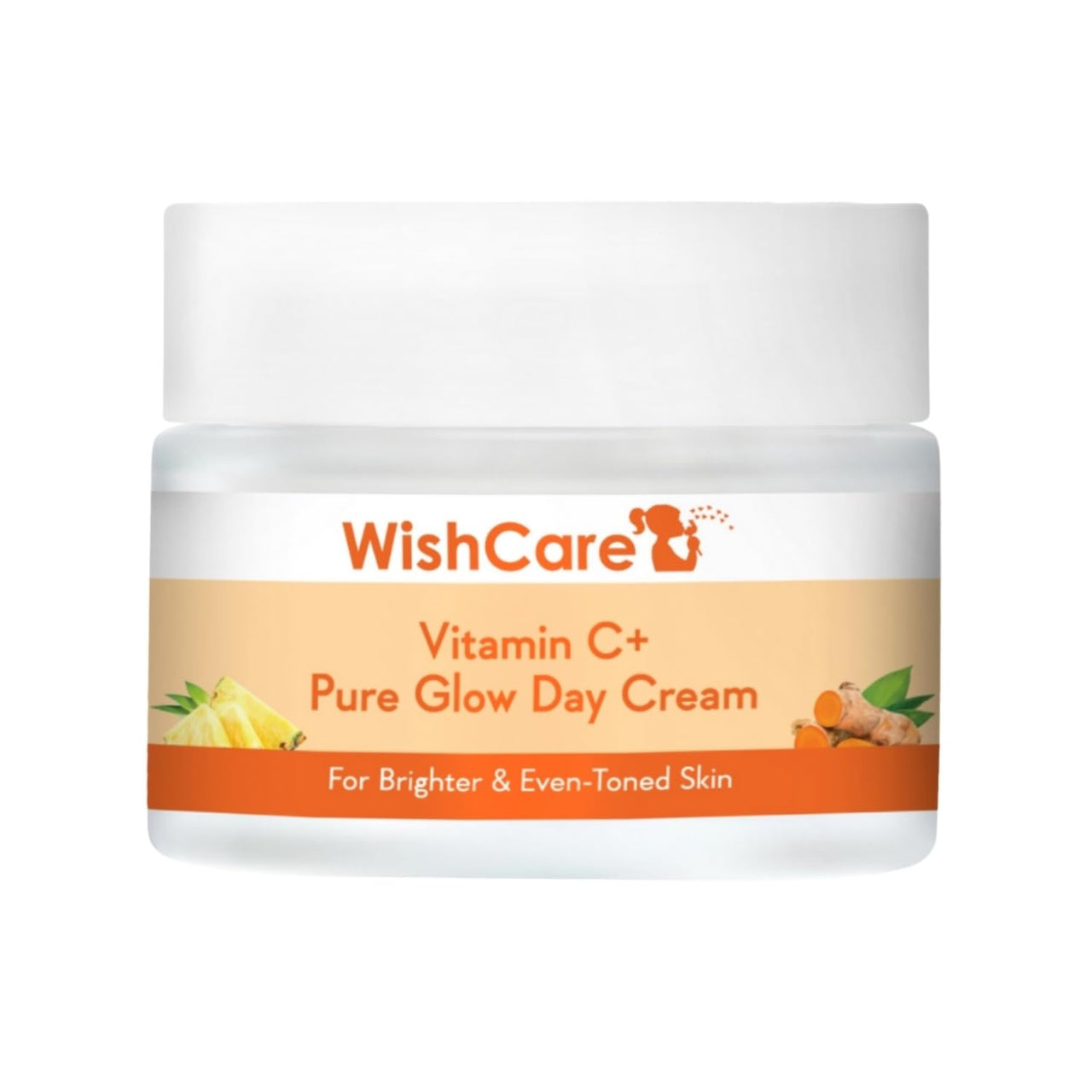 WishCare Pure Glow Vitamin C Face Cream for Women & Men - Day & Night Cream - For Glowing, Bright, Young and Pigmentation Removal - With Hyaluronic Acid, Niacinamide, Oranges, Berries & Turmeric-50 gm (PGFC50)