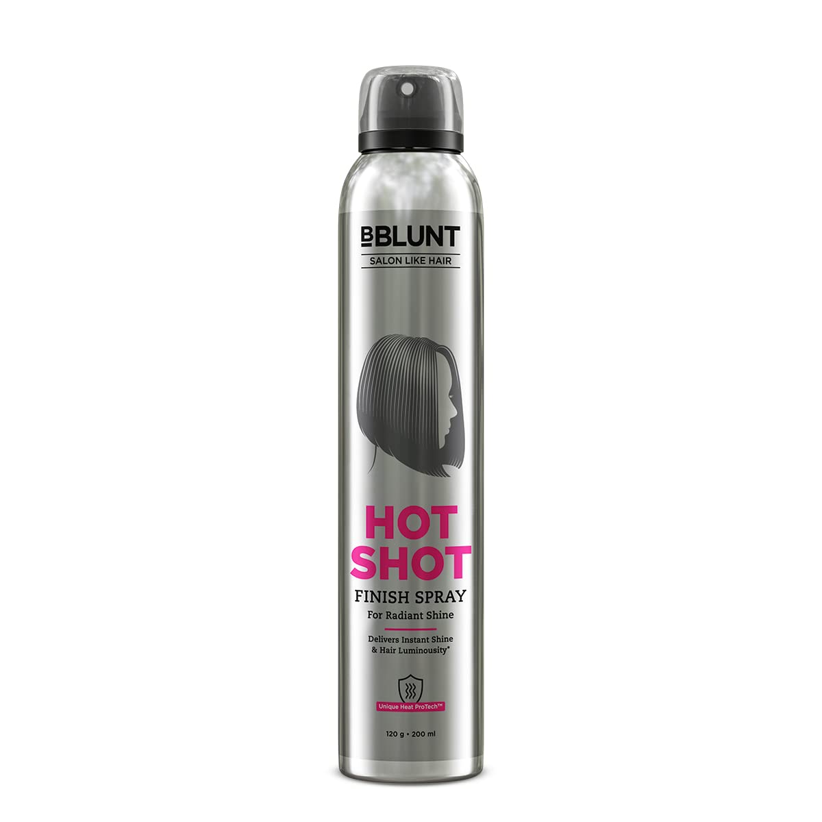 BBlunt Hot Shot Finish Spray For Radiant Shine - 200 ml | Designed for Indian Hair | For Men & Women