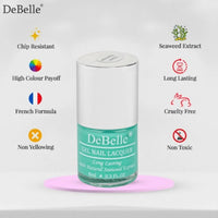 Debelle Gel Nail Polish French Hydrangea (Midtone Green Nail Paint)|Non Uv - Gel Glossy Finish |Chip Resistant | Seaweed Enriched Formula| Long Lasting|Cruelty And Toxic Free| 8Ml