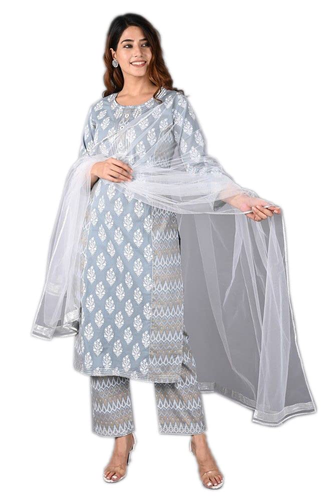 PLUSH COTTON - Cotton Kurta Set for Women | Regular Fit | A-Line | Ethnic Wear | for Women & Girls Cotton