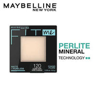 Maybelline New York Powder Foundation, Pressed Powder Compact, Mattifies Skin, Incl. Mirror and Applicator, Fit Me, 120 Classic Ivory, 8.5g