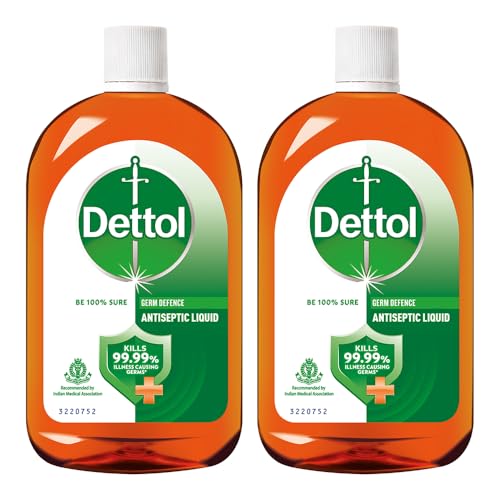 Dettol Antiseptic Liquid for First Aid, Surface Disinfection and Personal Hygiene 750ml (Pack of 2)